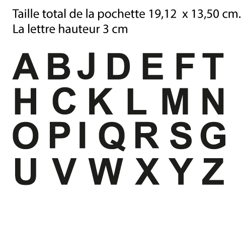 Pochettes d'alphabet autocollant 3 cm